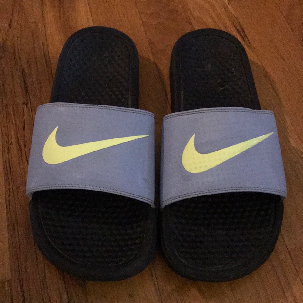 Nike Sandal Slides Blue/Yellow Size 9W